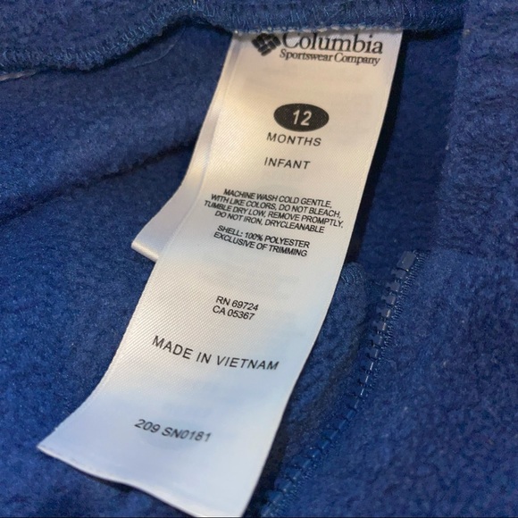 Columbia Infant Blue Fleece Jester Hooded Bunting - Picture 3 of 4
